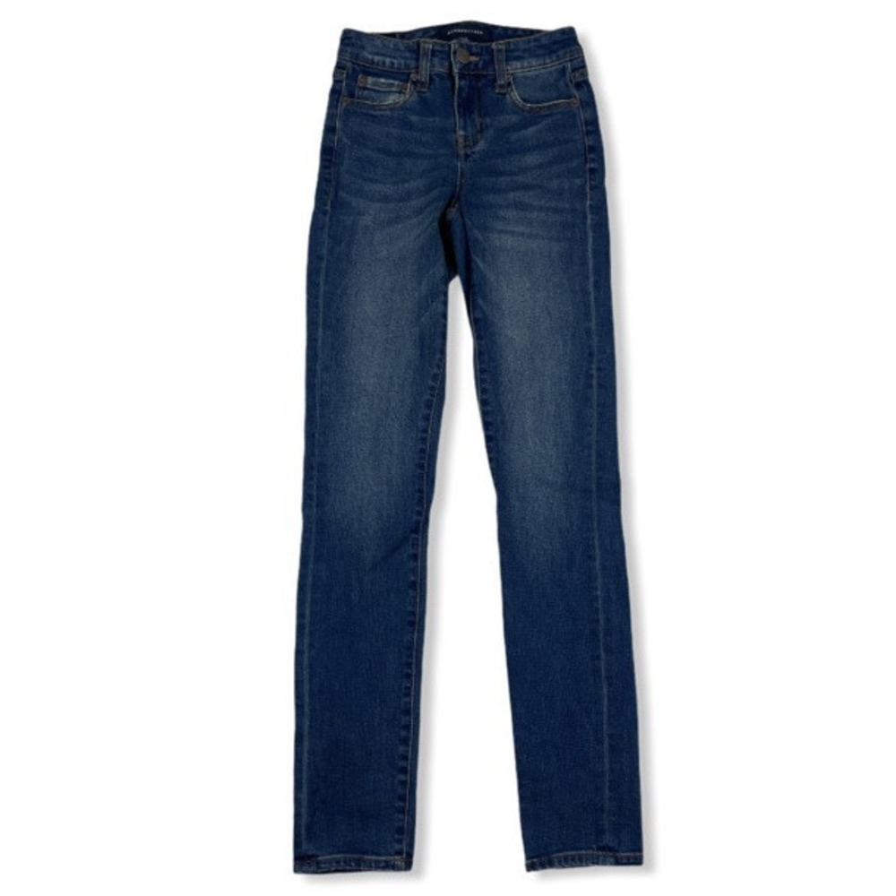 Aeropostale Mid Rise Skinny Denim Blue Jeans Medium Wash Stretch Size 00 Reg